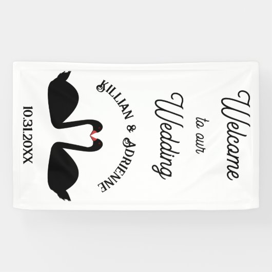 ゴシック結婚スのキスをする黒豚カスタム病 横断幕 (横)