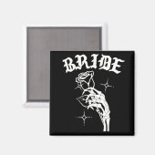 ゴシック結婚スのスケルトンの不気味花嫁 マグネット (正面/裏面)