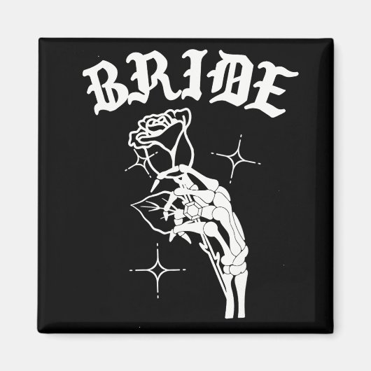 ゴシック結婚スのスケルトンの不気味花嫁 マグネット (正面)