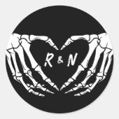 ゴシック結婚スのステッカー、ハロウィン結婚ズ ラウンドシール (正面)