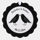 ゴシック結婚スキスをするラヴカスタムァン オーナメントカード (正面)
