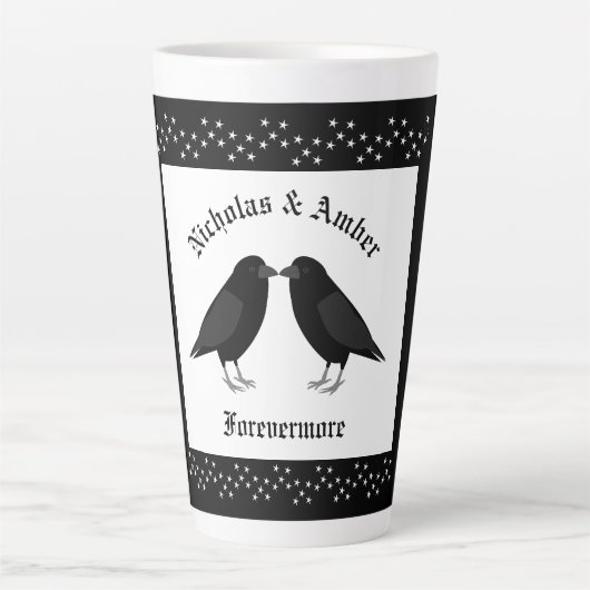 ゴシック結婚スキスをするラヴカスタムァン カフェラテマグ (正面)