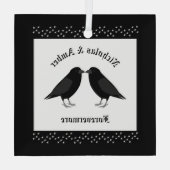 ゴシック結婚スキスをするラヴカスタムァン ガラスオーナメント (裏面)