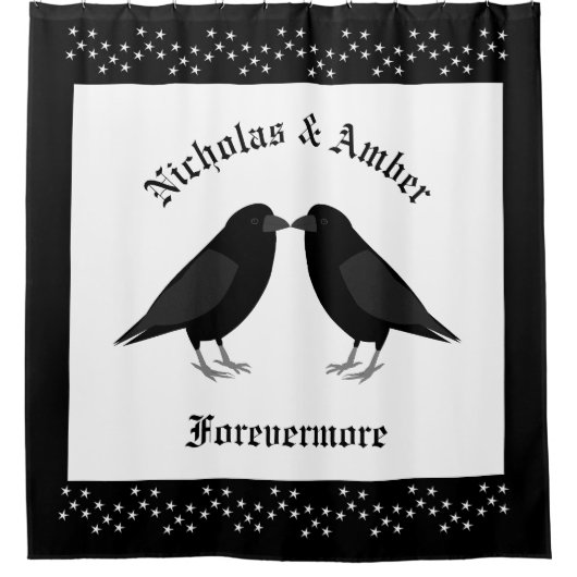 ゴシック結婚スキスをするラヴカスタムァン シャワーカーテン (正面)