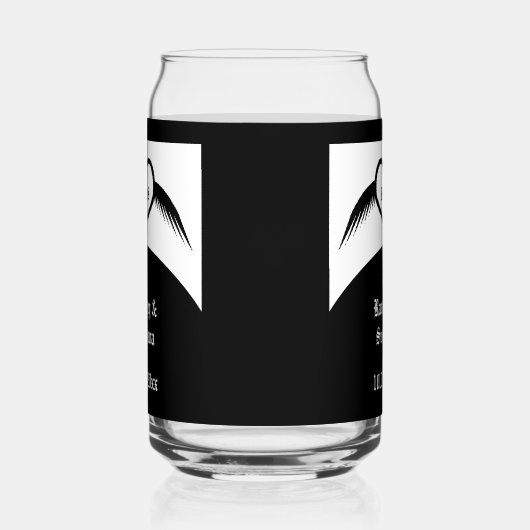 ゴシック結婚ス翼ハートカスタムモノグラムの ガラス缶 (右)