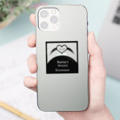ゴシック結婚ス翼ハートカスタムモノグラムの シール (スマートフォン)