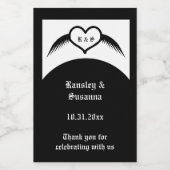 ゴシック結婚ス翼ハートカスタムモノグラムの フードラベル (シングルラベル)