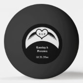 ゴシック結婚ス翼ハートカスタムモノグラムの 卓球ボール (正面)