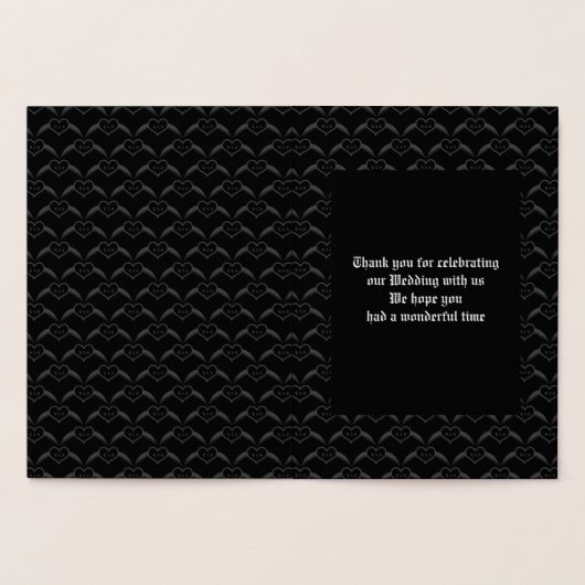 ゴシック結婚ス翼ハートカスタムモノグラムの 箔カード (内部)