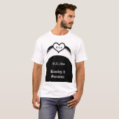 ゴシック結婚ス翼ハートカスタムモノグラムの Tシャツ (正面フル)