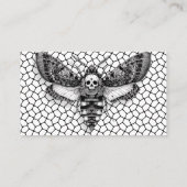 ゴシック結婚ス | モス&レースブラック&ホワイト プレイスカード (裏面)