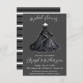 ゴシック結婚ズのドレス、ブライダルガウン、ブライダルシャワー 招待状 (正面/裏面)