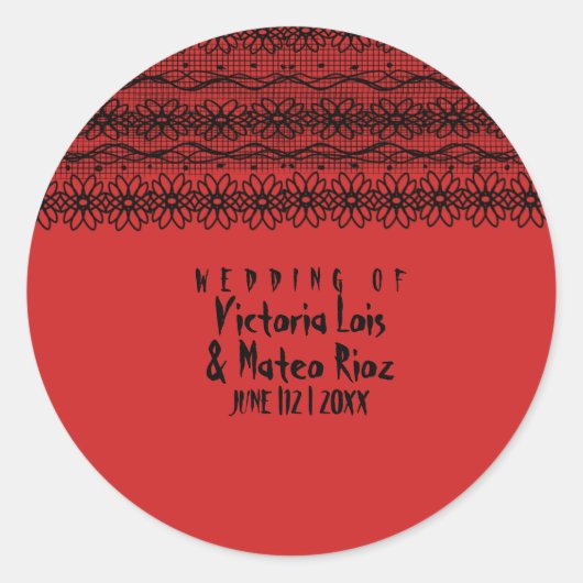 ゴシック結婚ズのレース赤黒 ラウンドシール (正面)