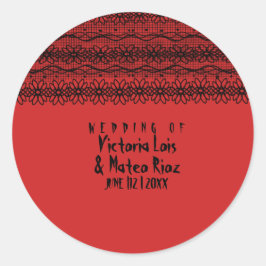 ゴシック結婚ズのレース赤黒 ラウンドシール