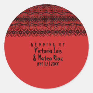 ゴシック結婚ズのレース赤黒 ラウンドシール
