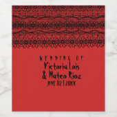 ゴシック結婚ズのレース赤黒 ワインラベル (シングルラベル)