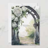 ゴシック結婚ズの白黒バラスカルフローラ 招待状 (裏面)