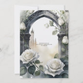 ゴシック結婚ズの白黒バラスカルフローラ 招待状 (裏面)