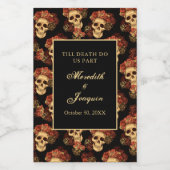 ゴシック結婚ズスカルブラックレッドローズカスタム ワインラベル (シングルラベル)