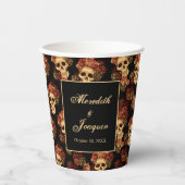 ゴシック結婚ズスカルブラックレッドローズカスタム 紙コップ (正面)