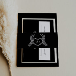 ゴシック結婚ズスケルトンハンド結婚式招待状 招待状ベリーバンド