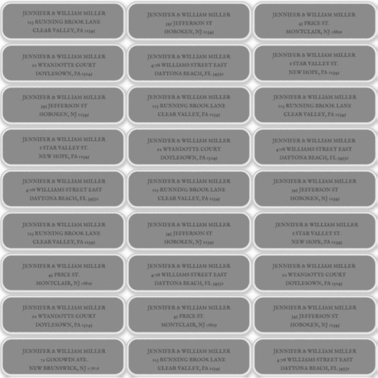 ゴシック結婚ズブラックオングレーゲストアドレス シール (正面)