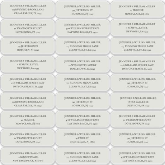 ゴシック結婚ズブラックオンベージュ色ゲストアドレス シール (正面)