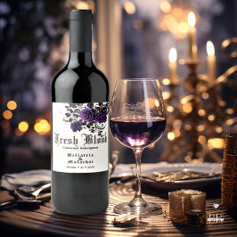 ゴシック結婚ズワイン深いアメジストバラワインラベル ワインラベル