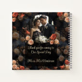 ゴシック結婚ズヴィンテージキスをするズゲストブック ノートブック (裏面)