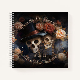 ゴシック結婚ズヴィンテージキスをするズゲストブック ノートブック