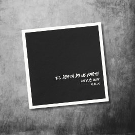 ゴシック結婚ズ名前をカスタムするブラックカクテルナプキン スタンダードカクテルナプキン