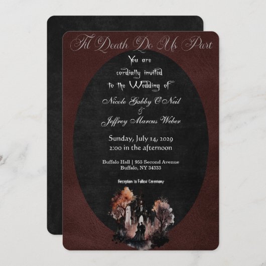 ゴシック結婚ズ暗黒結婚式招待状 招待状 (正面/裏面)