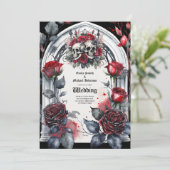 ゴシック結婚ズ赤黒バラスカルアーチ 招待状 (スタンド正面)