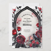 ゴシック結婚ズ赤黒バラレイヴン 招待状 (正面)