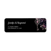 ゴシック結婚ズ黒黒フローラ差出人住所 ラベル (正面)