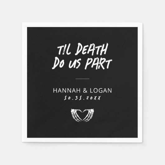 ゴシック結婚ズ・ナプキンス、ハロウィーン結婚・ナプキンス スタンダードカクテルナプキン (正面)