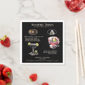 ゴシック結婚ドッグのシグネチャードリンク スタンダードカクテルナプキン (インサイチュ)
