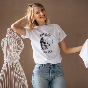 ゴシック結婚バチェロレッテカスタムスカル Tシャツ