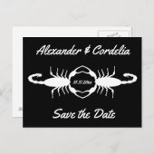 ゴシック結婚ホワイトのサソリ ポストカード (正面/裏面)