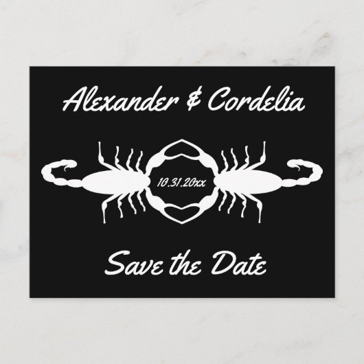 ゴシック結婚ホワイトのサソリ ポストカード (正面)