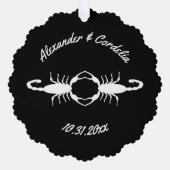 ゴシック結婚ホワイトサソリカスタムズ オーナメントカード (正面)