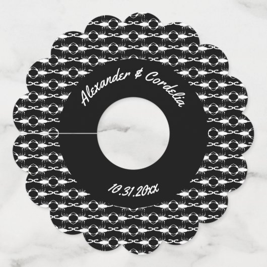 ゴシック結婚ホワイトサソリカスタムズ ワイングラスタグ (正面)