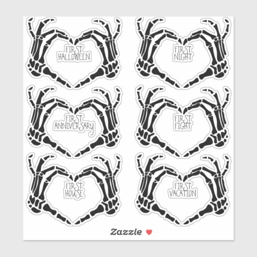 ゴシック結婚マイルストーン不気味なスケルトン手セット シール (シート)