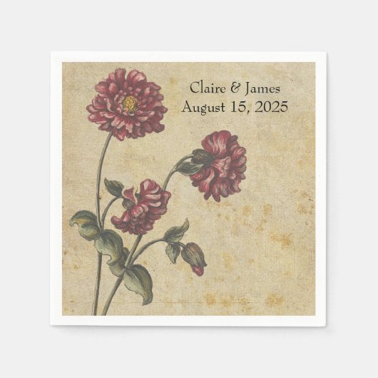 ゴシック結婚ロマンス紙ナプキン – Dark & Elega スタンダードカクテルナプキン (正面)