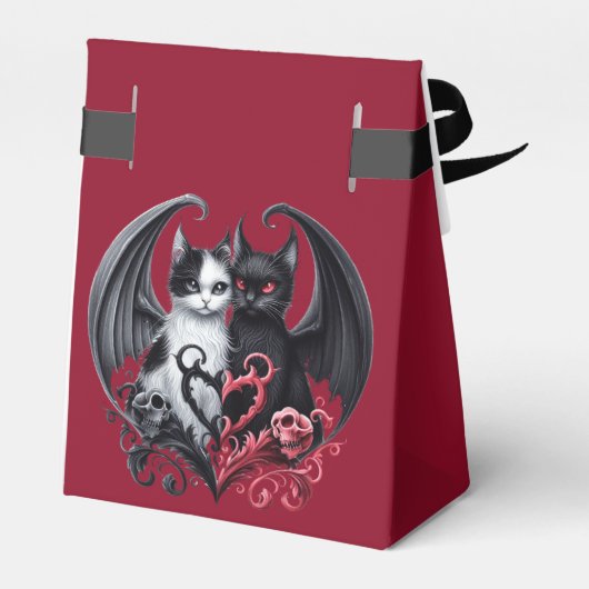 ゴシック結婚体のモノクロ猫の愛玩箱 フェイバーボックス (裏面サイド)