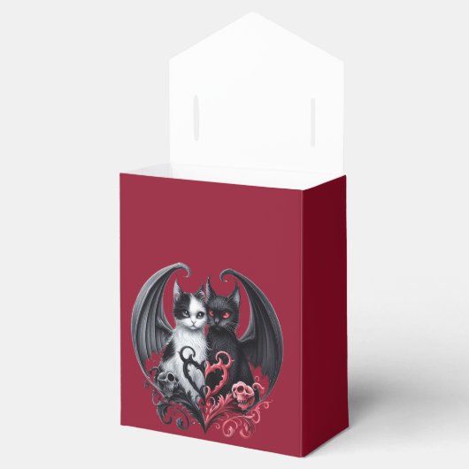 ゴシック結婚体のモノクロ猫の愛玩箱 フェイバーボックス (オープン)