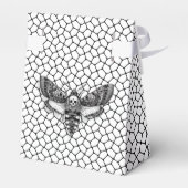 ゴシック結婚式の引き出物ボックス – モス&レースブラック&ホイー フェイバーボックス (裏面サイド)