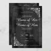 ゴシック結婚式招待状カード 招待状 (正面/裏面)