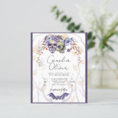 ゴシック結婚式招待状紫オレンジスカル (スタンド正面)