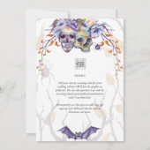 ゴシック結婚式招待状紫オレンジスカル 招待状 (裏面)